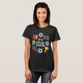 Het Heet Voetbal Grappige Sticker Stijl Voetbal De T-shirt (Voorkant volledig)