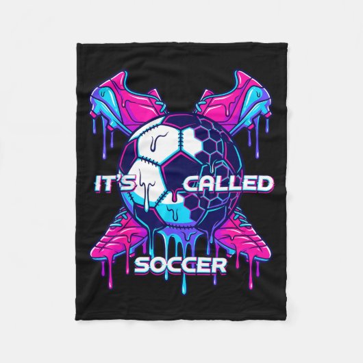Het Heet Voetbal Smeltende Drip Glitch Kunst Grapp Fleece Deken (Voorkant)