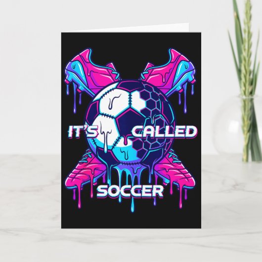 Het Heet Voetbal Smeltende Drip Glitch Kunst Grapp Kaart (Voorkant)