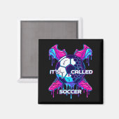 Het Heet Voetbal Smeltende Druppel Glitch Kunst Gr Magneet (Voorkant / Achterkant)