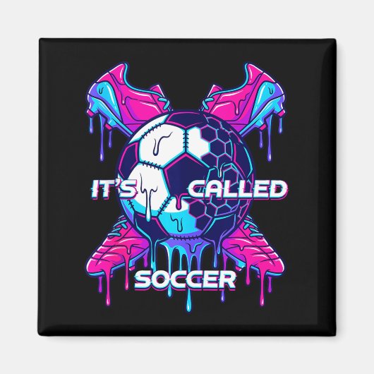Het Heet Voetbal Smeltende Druppel Glitch Kunst Gr Magneet (Voorkant)