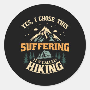 Het Heet Wandelen Wandelaar Bergliefhebber Outdoor Ronde Sticker
