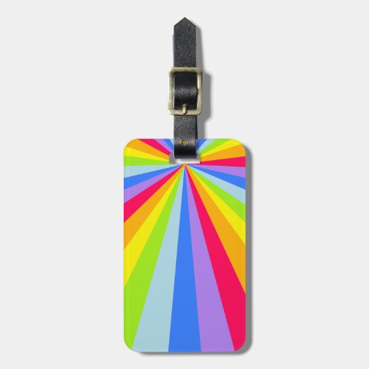 Het heette felle regenboogstralen bagagelabel (Voorkant verticaal)