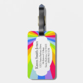 Het heette felle regenboogstralen bagagelabel (Achterkant verticaal)