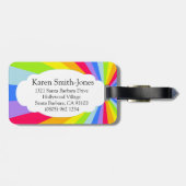 Het heette felle regenboogstralen bagagelabel (Achterkant horizontaal)