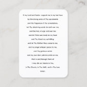 Het Heilig Gebed voor de Dying Prayer Kaart Visitekaartje (Achterkant)