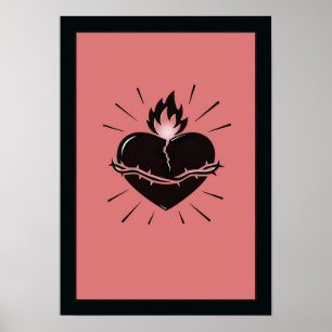 Het Heilig Hart Opnieuw Vormgegeven – Minimalistis Poster