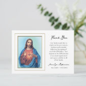 Het Heilig Hart van de katholieke begrafenis van J Bedankkaart (Staand voorkant)