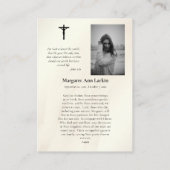 Het Heilig Hart van Jezus Begrafenis Kaart Plaatskaartje (Achterkant)