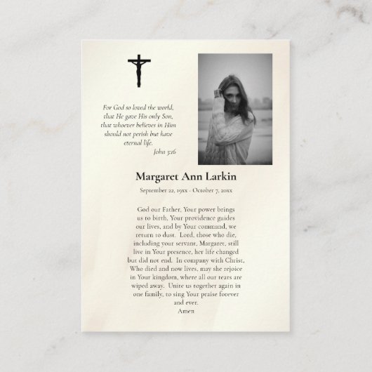 Het Heilig Hart van Jezus Begrafenis Kaart Plaatskaartje (Achterkant)