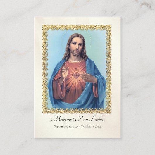 Het Heilig Hart van Jezus Begrafenis Kaart Plaatskaartje (Voorkant)