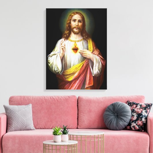 Het Heilig Hart van Jezus Christus Canvas Afdruk (Insitu (Woonkamer))