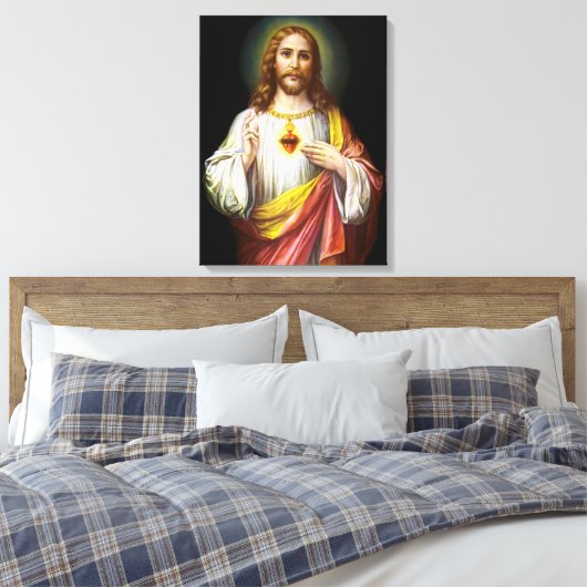 Het Heilig Hart van Jezus Christus Canvas Afdruk (Insitu (Slaapkamer))