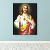 Het Heilig Hart van Jezus Christus Canvas Afdruk (Insitu (Houten vloer))
