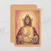 Het Heilig Hart van Jezus Devotional Art Prayer Ka Kaart (Voorkant / Achterkant)