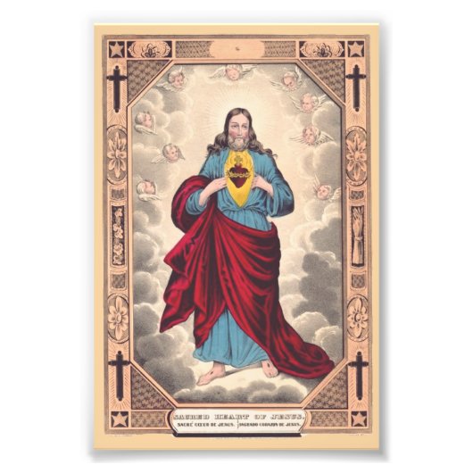 Het Heilig Hart van Jezus Foto Afdruk (Voorkant)