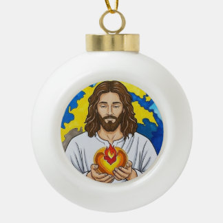 Het Heilig Hart van Jezus Keramische Bal Ornament