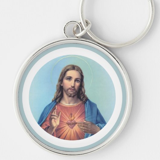 Het Heilig Hart van Jezus Keyring Sleutelhanger (Voorkant)