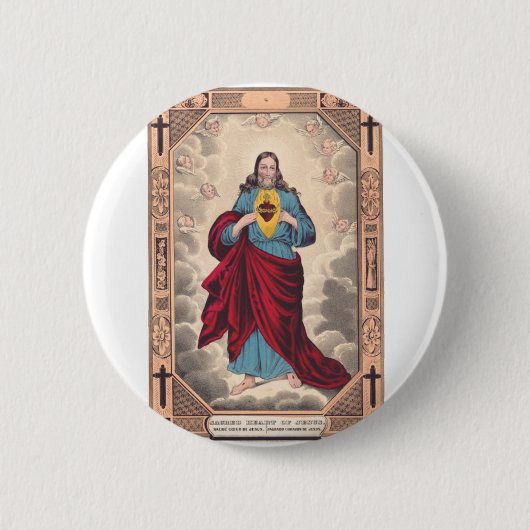 Het Heilig Hart van Jezus Ronde Button 5,7 Cm (Voorkant)
