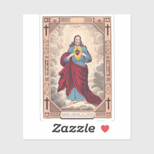 Het Heilig Hart van Jezus Sticker (Vel)