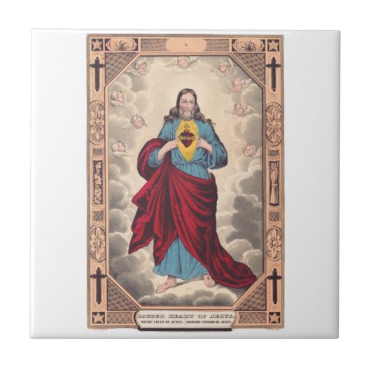 Het Heilig Hart van Jezus Tegeltje (Voorkant)