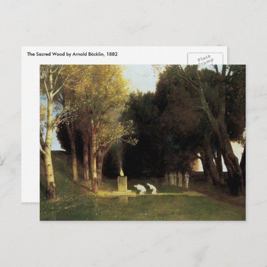 Het Heilig Hout van Arnold Bocklin,  Kunst Briefkaart (Voorkant / Achterkant)