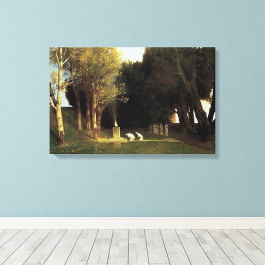 Het Heilig Hout van Arnold Bocklin,  Kunst Canvas Afdruk (Insitu (Houten vloer))
