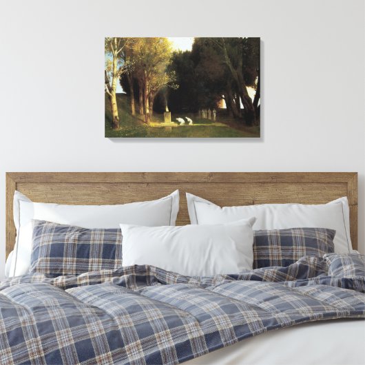 Het Heilig Hout van Arnold Bocklin, Kunst Canvas Afdruk (Insitu (Slaapkamer))