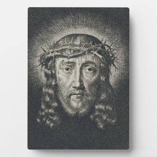 Het Heilige Gelaat gekroond met doornen Fotoplaat