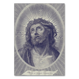 Het Heilige Gelaat Van Jezus Met Doornenkroon Kuns Kaart