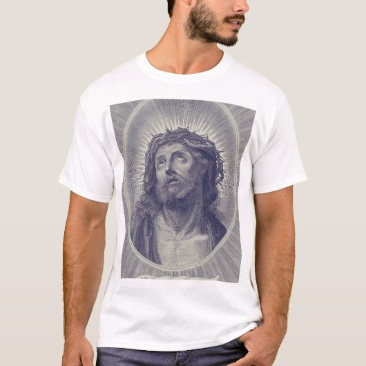 Het Heilige Gelaat Van Jezus Met Doornenkroon Kuns T-shirt (Voorkant)