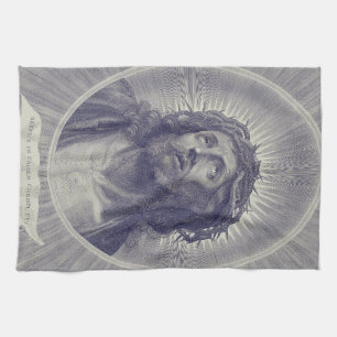 Het Heilige Gelaat Van Jezus Met Doornenkroon Kuns Theedoek
