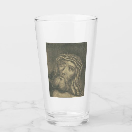 Het Heilige Gelaat Van Jezus Monochrome Kunst Glas (Voorkant)
