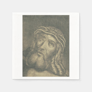 Het Heilige Gelaat Van Jezus Monochrome Kunst Servet