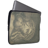 Het Heilige Gelaat Van Jezus Monochroom Kunst Laptop Sleeve (Voorkant Rechts)