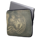 Het Heilige Gelaat Van Jezus Monochroom Kunst Laptop Sleeve (Voorkant Links)