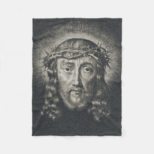 Het Heilige Gezicht gekroond met doornen Fleece Deken (Voorkant)
