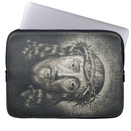 Het Heilige Gezicht gekroond met doornen Laptop Sleeve
