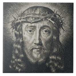 Het Heilige Gezicht gekroond met doornen Tegeltje