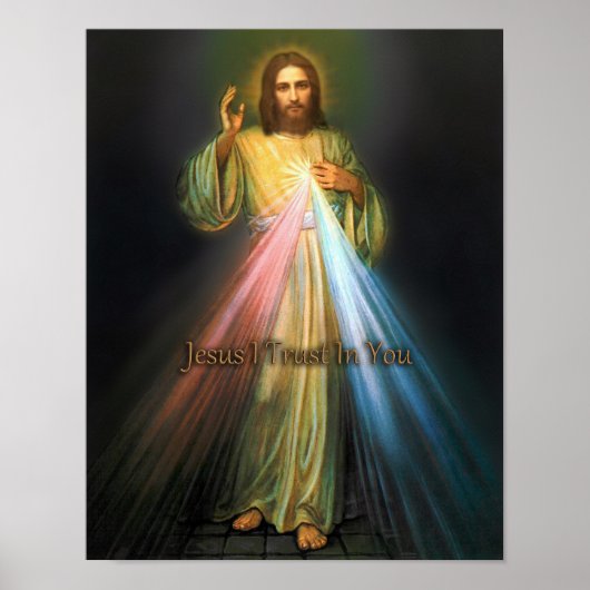 Het Heilige Gezicht van Jezus Divine Mercy Afbeeld Poster (Voorkant)
