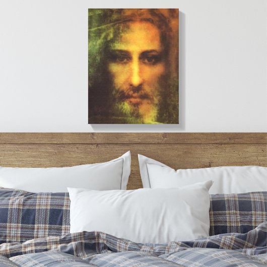 HET HEILIGE GEZICHT VAN ONZE HEER EN VERLOSSER, JE CANVAS AFDRUK (Insitu (Slaapkamer))
