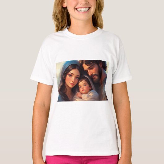 Het Heilige Gezin Meisjes T-shirt (Voorkant)