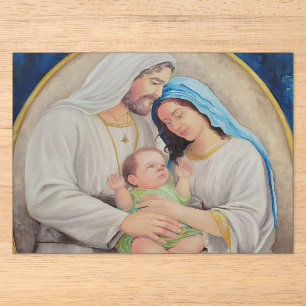 Het Heilige Gezin: Portret van Goddelijke Liefde Acryl Uitnodigingen