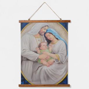 Het Heilige Gezin: Portret van Goddelijke Liefde Hangend Wandkleed