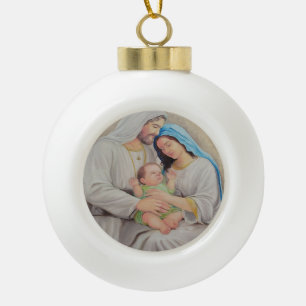 Het Heilige Gezin: Portret van Goddelijke Liefde Keramische Bal Ornament