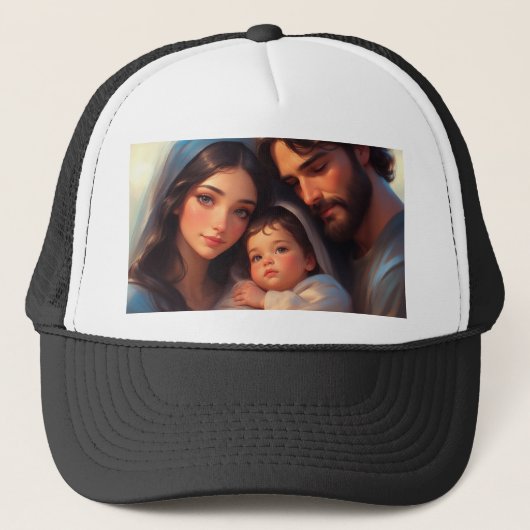Het Heilige Gezin Trucker Hoed Pet (Voorkant)