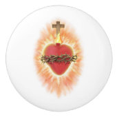 Het heilige hart keramische knop (Voorkant)