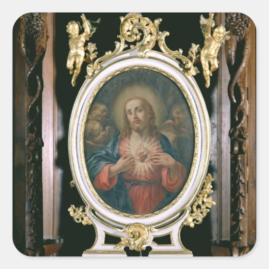 Het heilige hart van Christus, van de boarding Sch Vierkante Sticker (Voorkant)