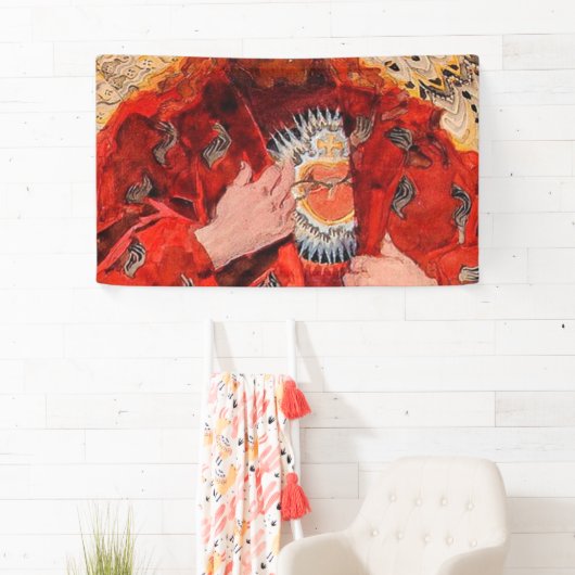 Het heilige hart van Jesus 1911 - Jozef Mehoffer Spandoek (Insitu)