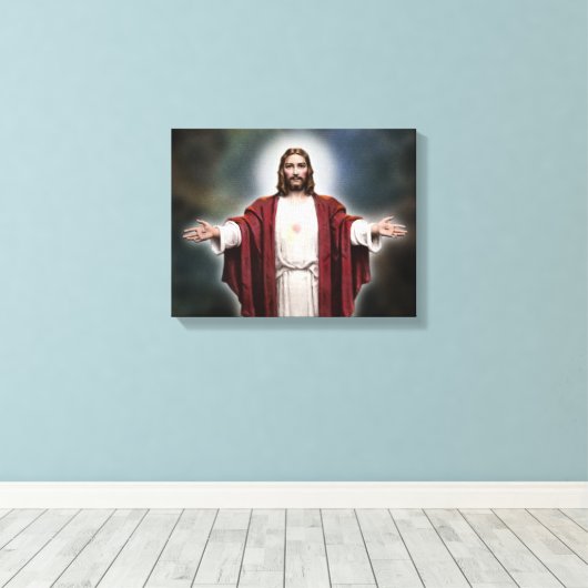 Het heilige hart van Jezus Afbeelding Canvas Afdruk (Insitu (Houten vloer))
